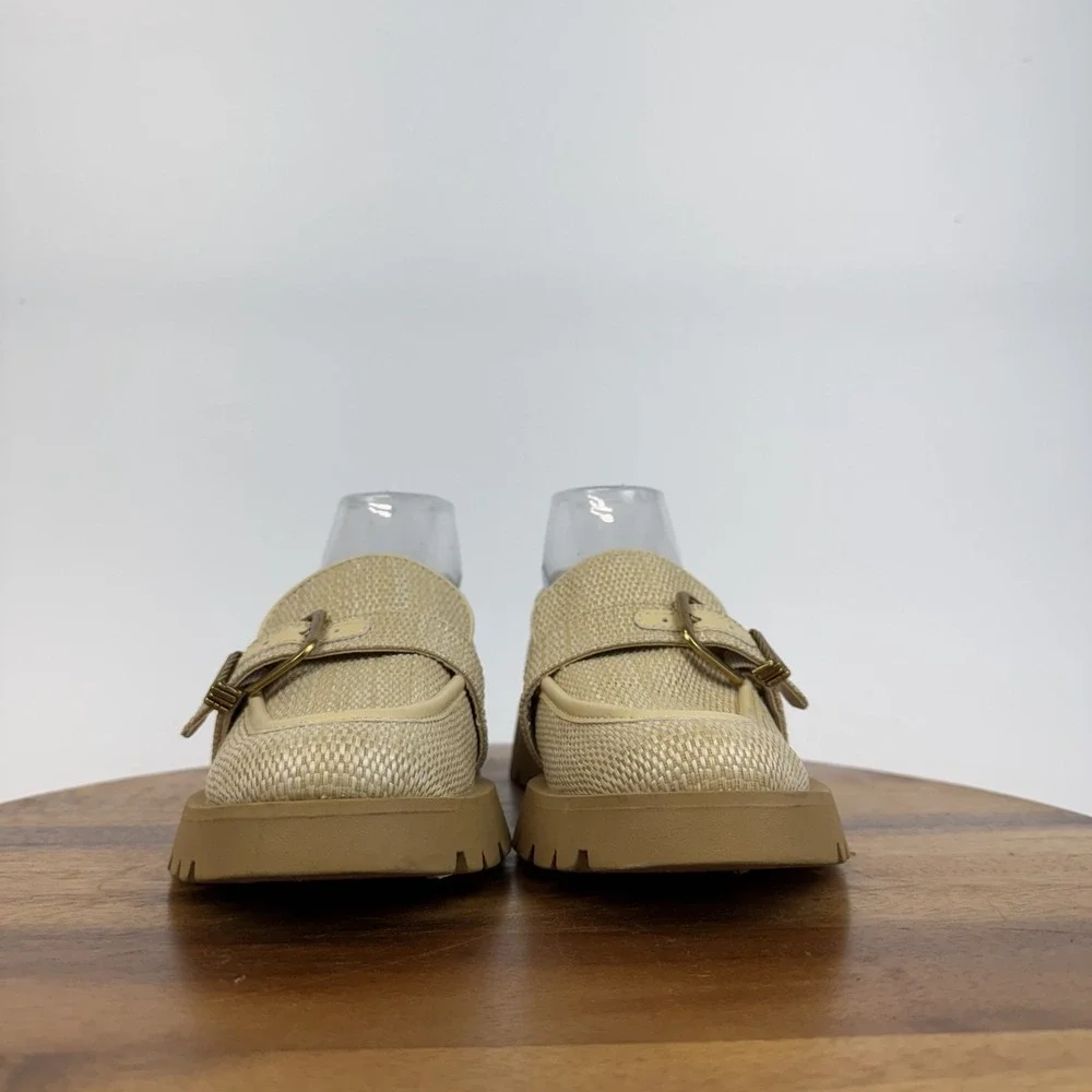 New Womens Dolce‎ Vita Ericka Beige Woven Platform Casual Loafers Size 8 M NWOB